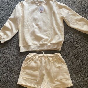 Brand new, never worn cream fleece set